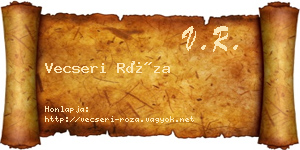 Vecseri Róza névjegykártya